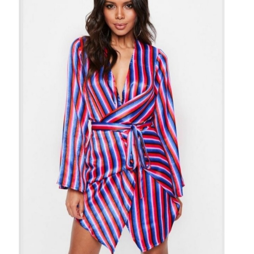 💋 New Satin Stripe Dress